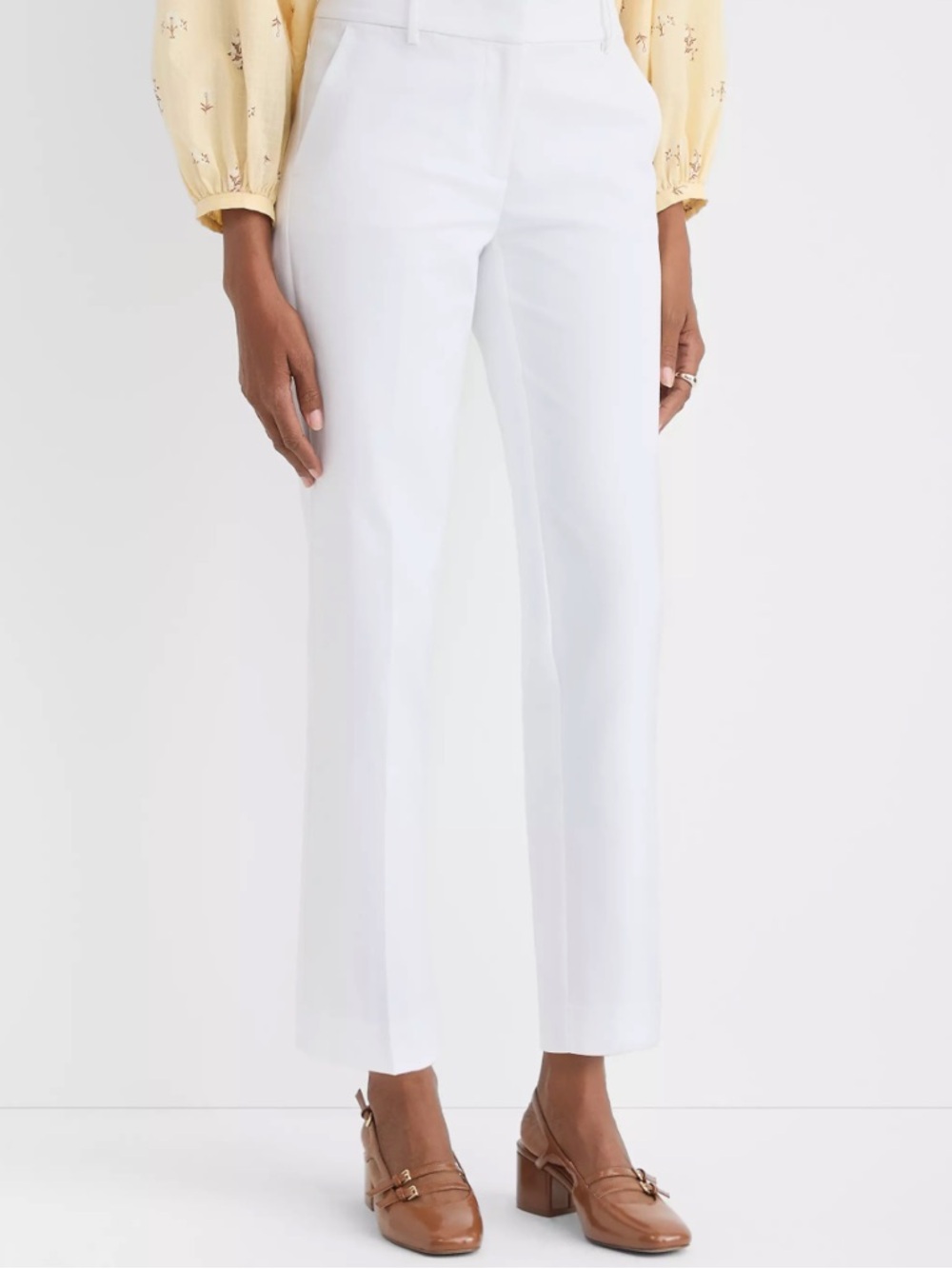 LOFT Riviera Slim White Straight Leg Women's Pants - Size 12